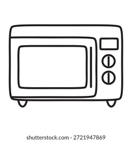 Modern Flat Style Microwave Illustration for Kitchen Appliance Design
