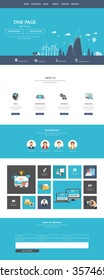 Modern Flat Style One page website 