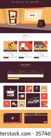 Modern Flat Style One page website design template.