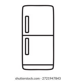Ilustración vectorial moderna del refrigerador del estilo plano para el diseño de la cocina
