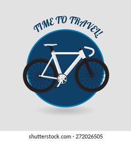 Modern flat style road bicycle vector template