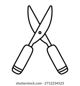 Ilustración moderna de tijeras de estilo plano para uso de oficina y artesanía
