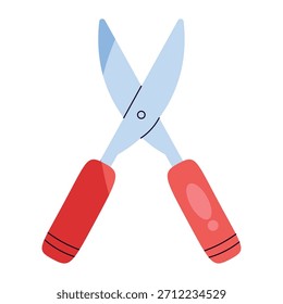 Modern Flat Style Scissors Illustration for Office and Craft Use
