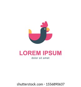 modern flat style shape of bird logo design. business mascot identity template vector design illustration