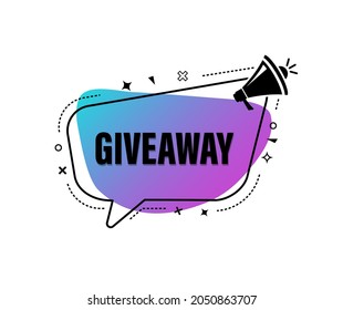 Modern flat style template with giveaway megaphone for banner design. Social media like icon concept. Vector illustration.
