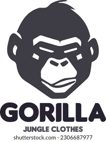 a modern flat stylized gorilla logo in minimalist colors