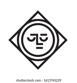 Modern flat sunny logo emblem illustration