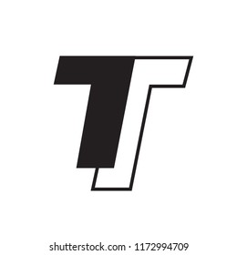 modern flat t logo design