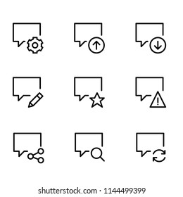 Modern flat talking balloon icon set