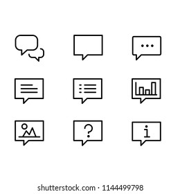Modern flat talking balloon icon set