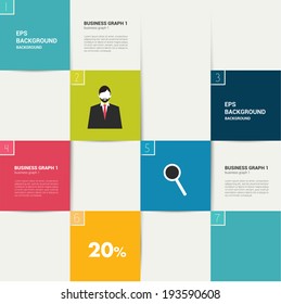 Modern flat template. Colorful minimalistic option banner. Vector illustration. Box diagram. 
