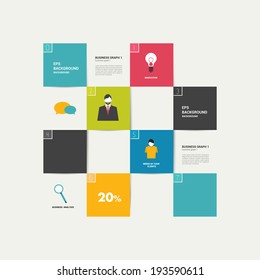 Modern flat template. Colorful minimalistic option banner. Vector illustration. Box diagram. 