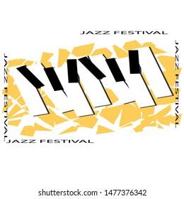 Modern flat template with jazz music festival. Sheet template. Vector musical flyer jazz festival.