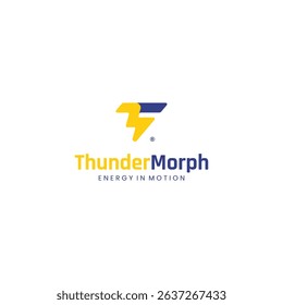 Modern Flat Thunder Initial Logo Design
