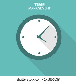 Modern Flat Time Management Vector Icon for Web and Mobile Application