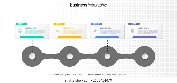 Modern flat timeline with colorful infographic templates icons
