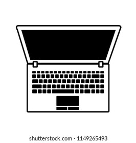 Modern and Flat Top View Laptop Icon