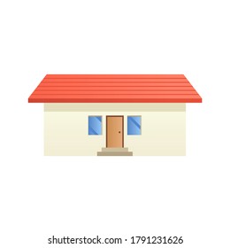 Modern flat townhouse icon. Minimalist home concept illustration isolated on white background