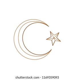 Modern Flat Turkey Flag Moon and Star Icon 