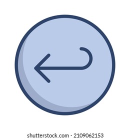 Modern flat turn left arrow icon symbol