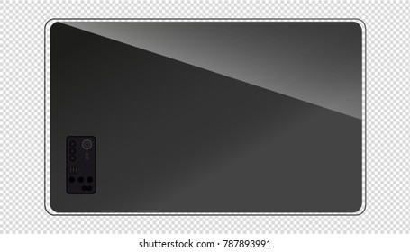 Modern Flat Tv Screen - Back View - Transparent Background