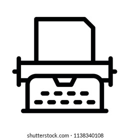 Modern flat typewriter icon