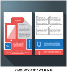 Modern flat UI minimal smartphone brochure / flyer design, eps10 Vector.