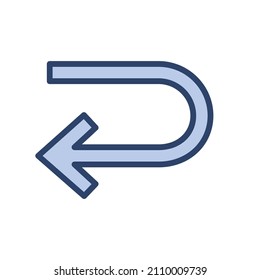 Modern flat undo icon symbol