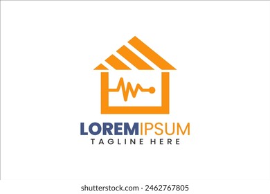 Modern Flat Unique home medical logo template and Minimalist clinic hospital logo template design