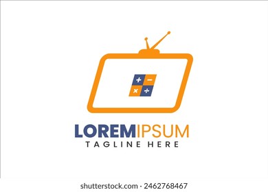 Modern Flat Unique mathematics television logo template and Minimalist tv logo template design