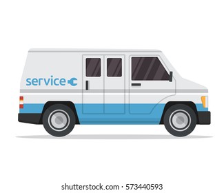 Modern Flat Urban Vehicle Illustration Logo - Maintenance Van