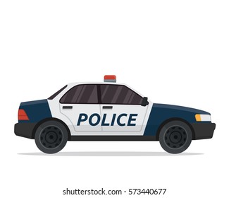 Modern Flat Urban Vehicle Illustration Logo - Police Patrol Car