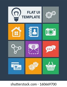 Modern flat user interface (UI) template