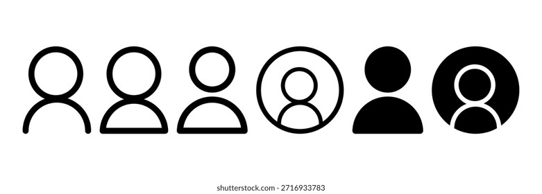 Iconos modernos del avatar del Perfil del usuario plano fijados para el Diseño web