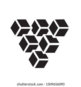 Modern flat V character logo emblem