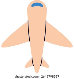 Ilustración de avión de Vector plano moderno para Diseños de viaje