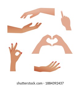 Modern Flat Vector Concept Illustrations. Social Media Ads with Hands of Different Race. Template.