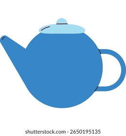 A Modern Flat Vector Design of a Teapot and TeaCup