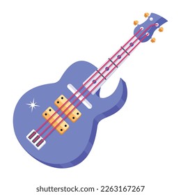 Modern flat vector of electric bass 