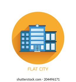 Modern flat vector hospital building. 