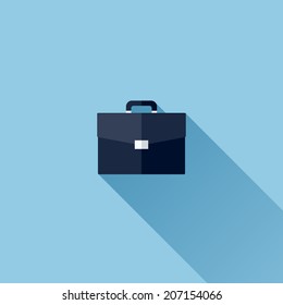 Modern flat vector icon of briefcase