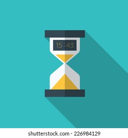Modern flat vector icon of electronic hourglasses, vector