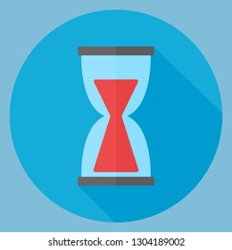 Modern flat vector icon of hourglasses. Flat style with long shadows, sandglass vector icon illustration.