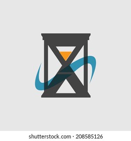 Modern flat vector icon of hourglasses