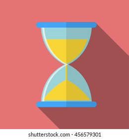 Modern flat vector icon of hourglasses.