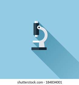 Modern flat vector icon of microscope