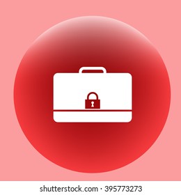 Modern flat vector icon of secured briefcase