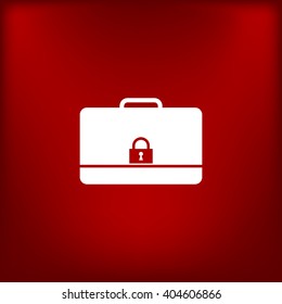 Modern flat vector icon of secured briefcase