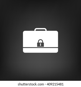 Modern flat vector icon of secured briefcase