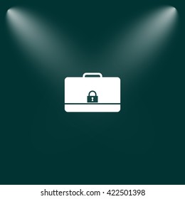 Modern flat vector icon of secured briefcase